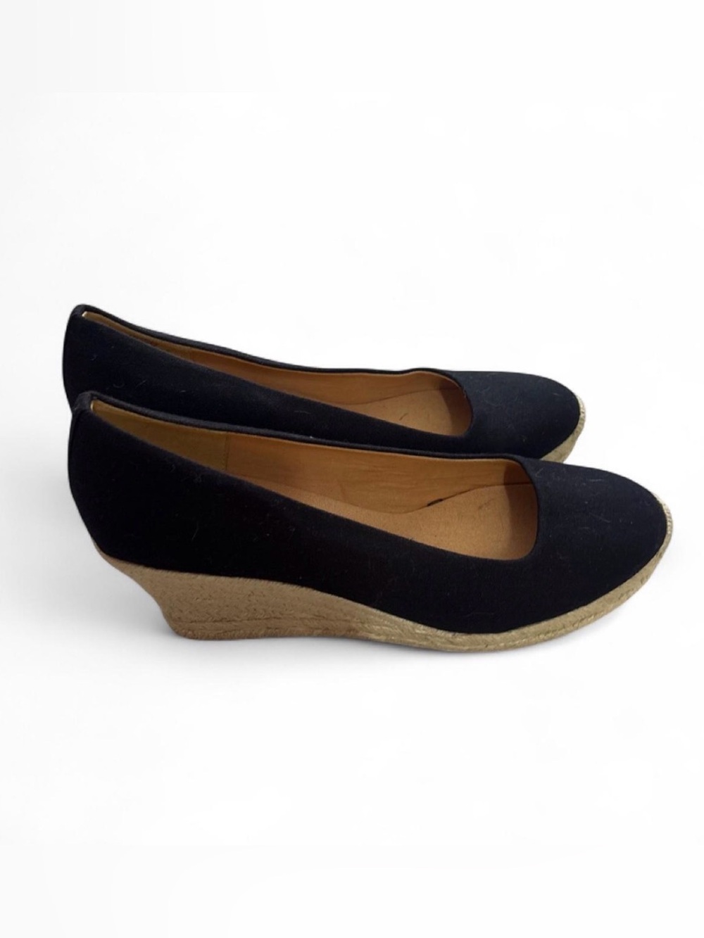 J Crew Black Espadrilles Wedges